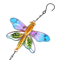 Hummingbird Dragonfly Metal Glass Wind Chime HandPainted Garden Hanging Decor With Soothing Bells 2