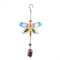 Hummingbird Dragonfly Metal Glass Wind Chime HandPainted Garden Hanging Decor With Soothing Bells 6
