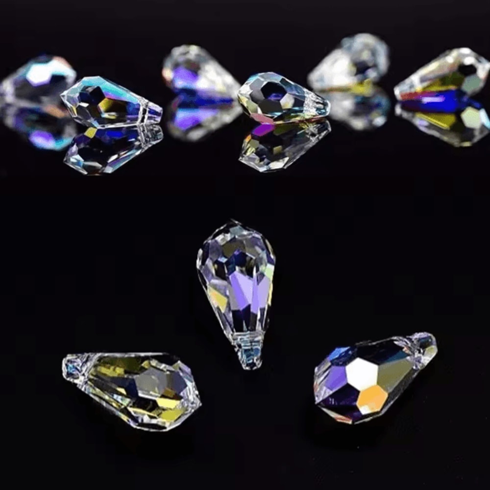 Teardrop Crystal Glass Beads Faceted Pear Shape Jewelry Making Beads For DIY Crafts 0