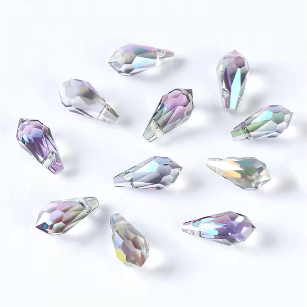 Teardrop Crystal Glass Beads Faceted Pear Shape Jewelry Making Beads For DIY Crafts 7