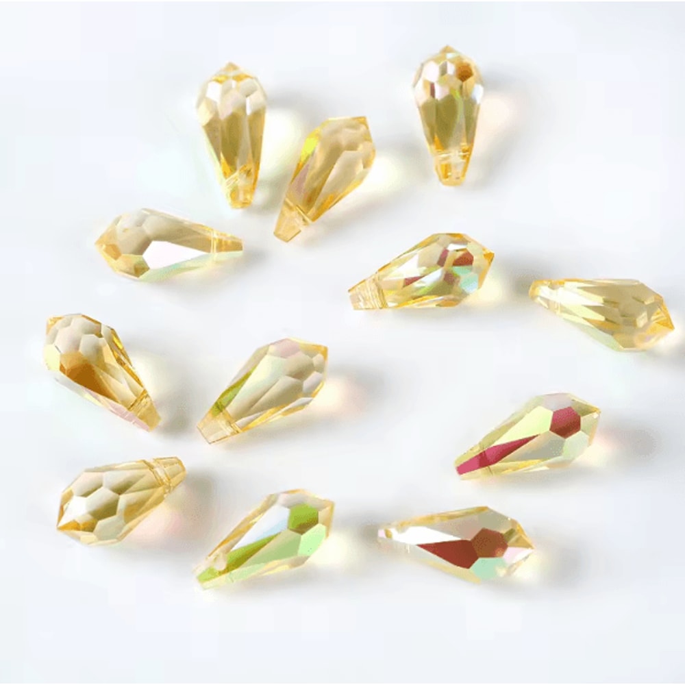 Teardrop Crystal Glass Beads Faceted Pear Shape Jewelry Making Beads For DIY Crafts 8