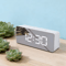White LED Mirror Digital Alarm Clock With Snooze USB Powered Modern Desk Clock With Night Mode 0
