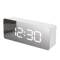 White LED Mirror Digital Alarm Clock With Snooze USB Powered Modern Desk Clock With Night Mode 7