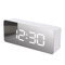 White LED Mirror Digital Alarm Clock With Snooze USB Powered Modern Desk Clock With Night Mode 7