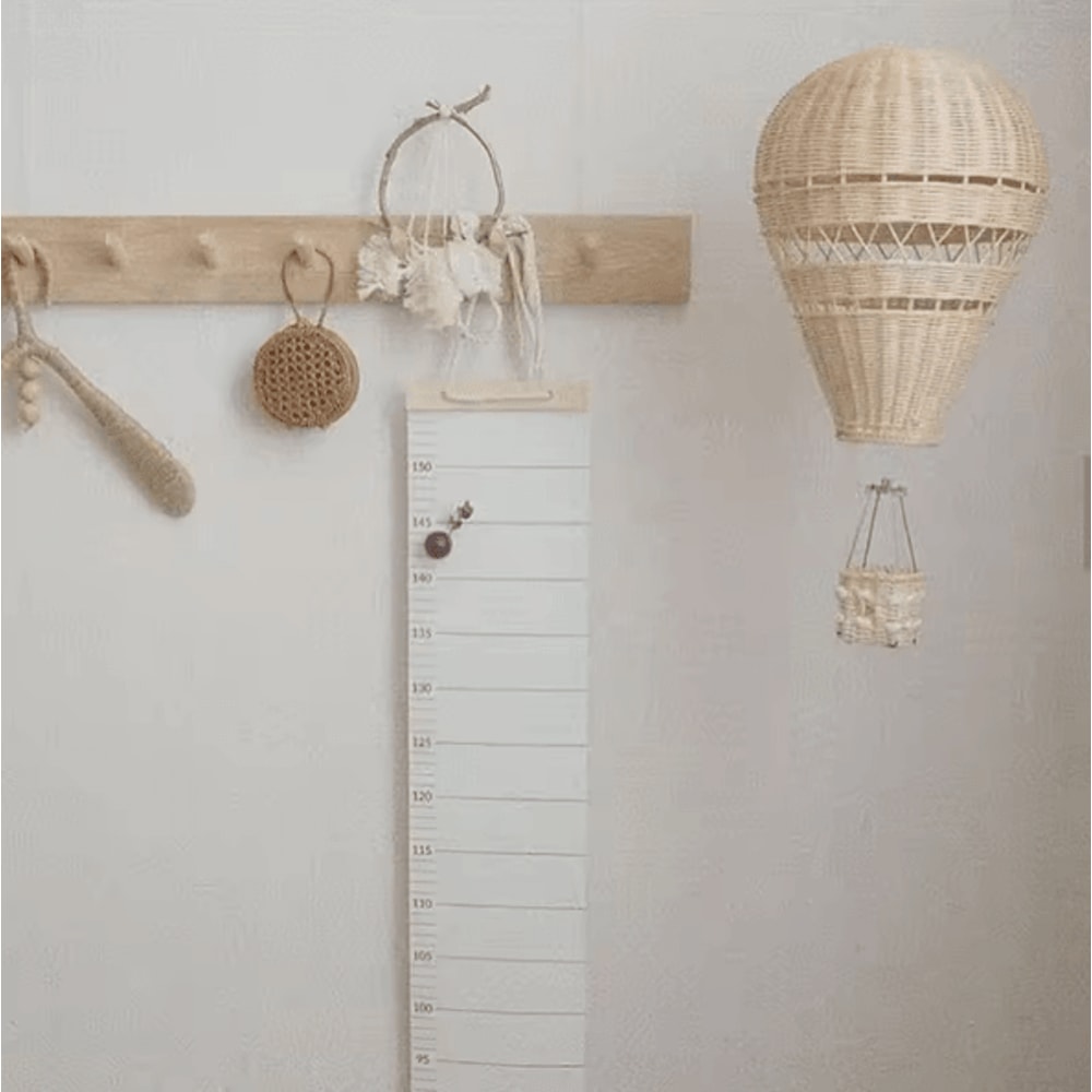Handwoven Rattan Hot Air Balloon Wall Decor Nordic Boho Nursery Hanging Ornament For Kids Room 1