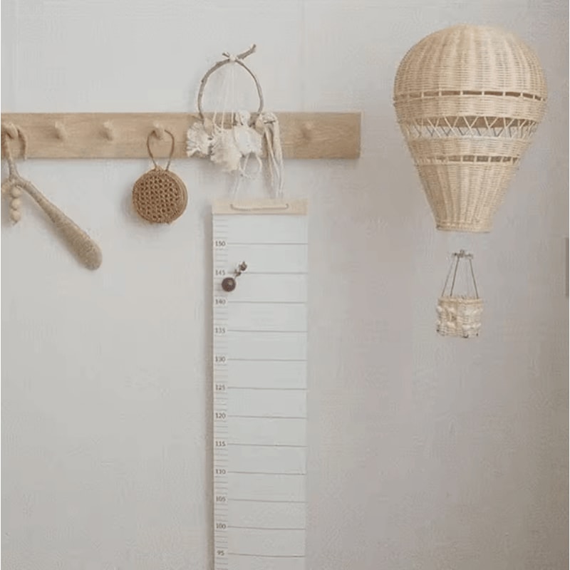 Handwoven Rattan Hot Air Balloon Wall Decor Nordic Boho Nursery Hanging Ornament For Kids Room 1