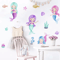 Cartoon Mermaid Watercolor Wall Stickers Under The Sea Nursery Wall Decals For Girls Room Decor 2