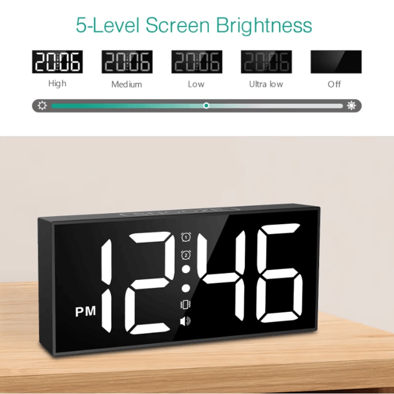 ORIA Vibrating Alarm Clock With Bed Shaker Loud LED Digital Clock For Heavy Sleepers Hearing Impa 0