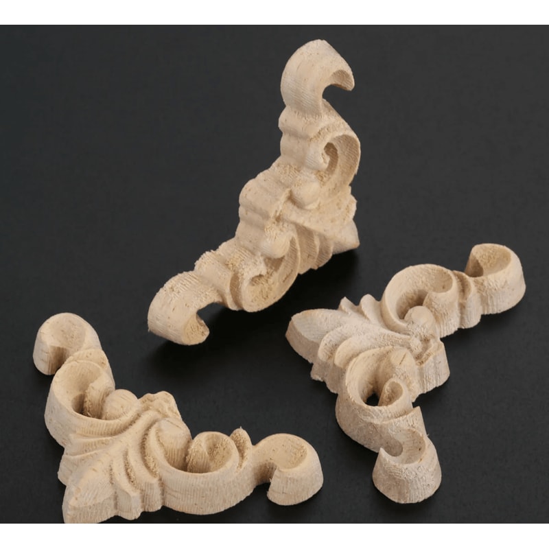 16PCS Wood Carved Applique Set Decorative Corner Onlays For Furniture Walls DIY Decor 4
