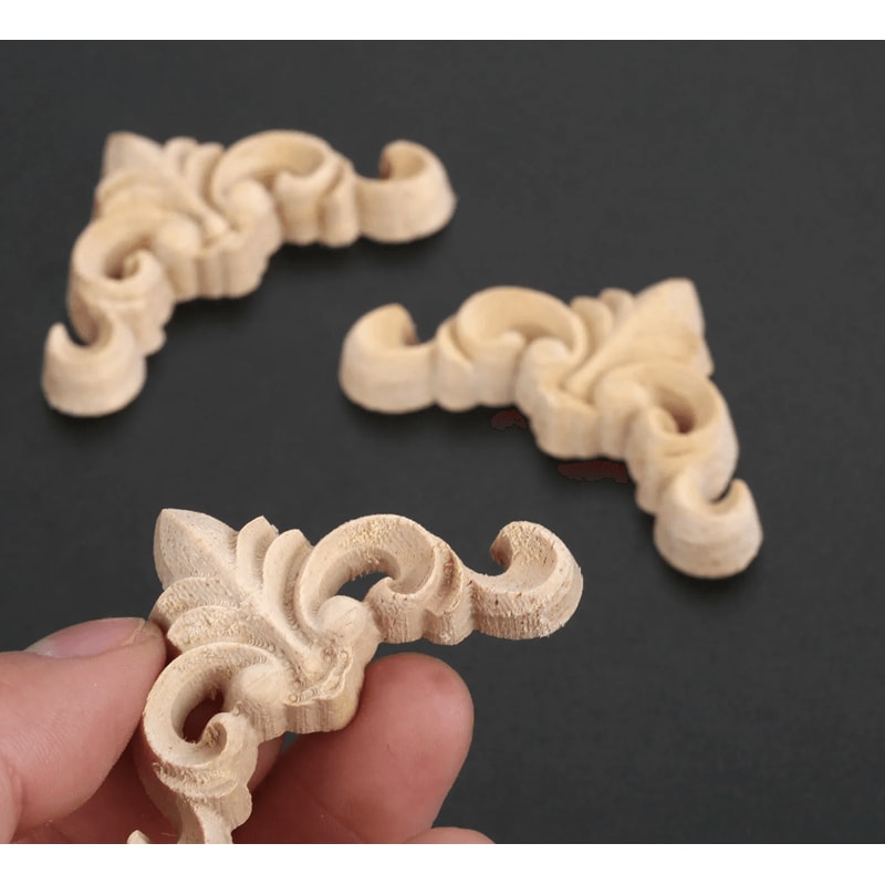 16PCS Wood Carved Applique Set Decorative Corner Onlays For Furniture Walls DIY Decor 6
