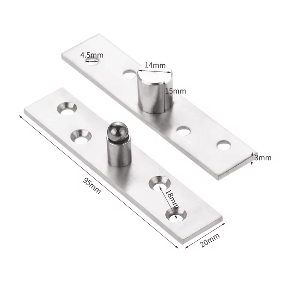 Hidden Door Pivot Hinge Set Stainless Steel Concealed Rotating Hinge For Modern Doors 7