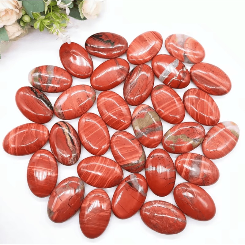 1 Piece Natural Red Jasper Palm Stone Reiki Healing Crystal Pocket Stone For Energy Balance Home 1