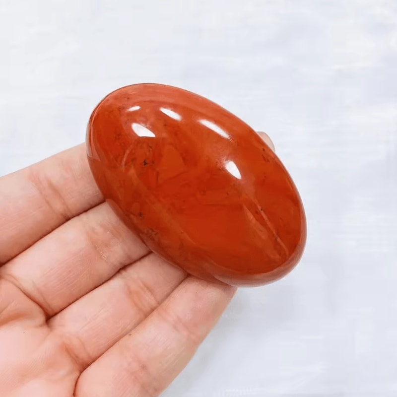 1 Piece Natural Red Jasper Palm Stone Reiki Healing Crystal Pocket Stone For Energy Balance Home 4