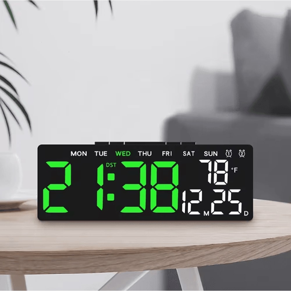 USB LED Digital Alarm Clock With Temperature Dual Alarm Modern Desk Clock With Auto Dimming Snoo 0