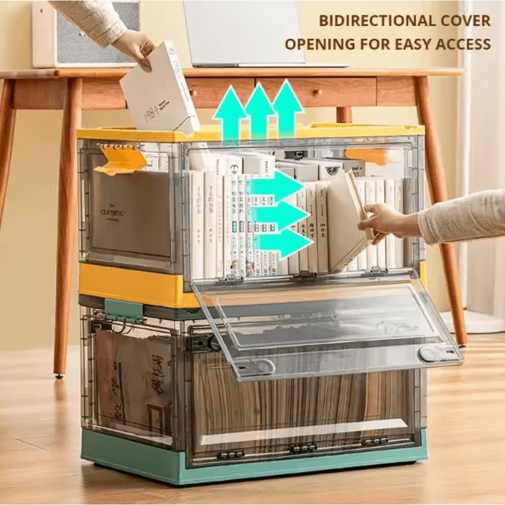 1 Piece Foldable Transparent Storage Box Organizer Large Capacity Plastic Clothes Storage Bin For 0