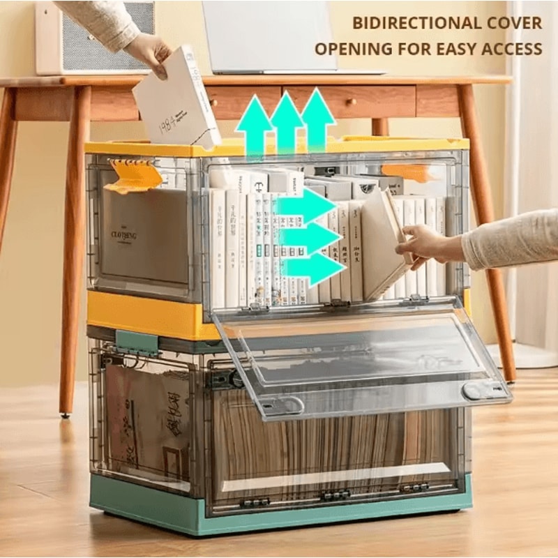 1 Piece Foldable Transparent Storage Box Organizer Large Capacity Plastic Clothes Storage Bin For 0