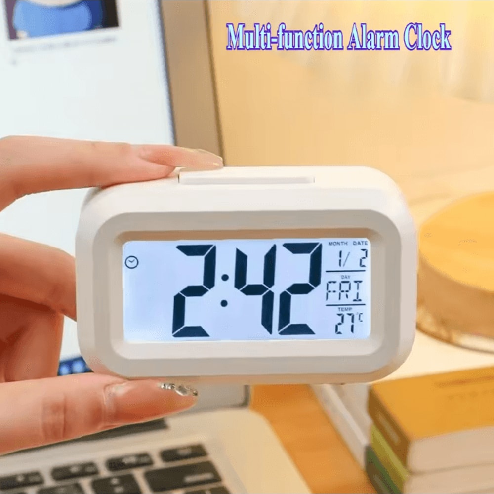 LED Digital Alarm Clock With Backlight Snooze Calendar Desk Clock For Home Office Bedside Use 1