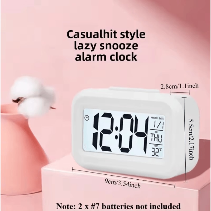 LED Digital Alarm Clock With Backlight Snooze Calendar Desk Clock For Home Office Bedside Use 3