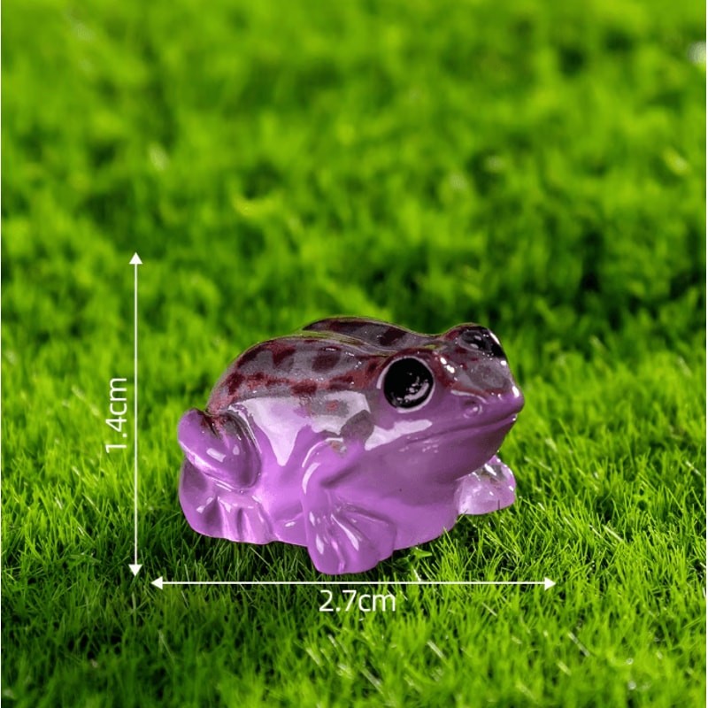 Luminous Mini Frog Figurines Set GlowintheDark Resin Frogs For Fairy Garden DIY Terrarium Decor 4