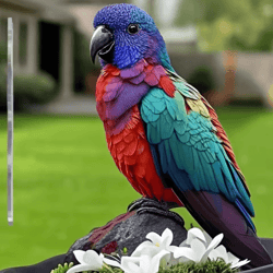 colorful parrot garden stake decor – bright outdoor bird ornament for lawn, patio & home decoration