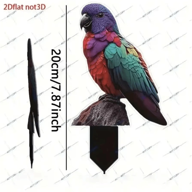 Colorful Parrot Garden Stake Decor Bright Outdoor Bird Ornament For Lawn Patio Home Decoration 4