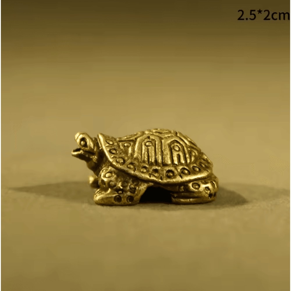 Vintage Copper Turtle Figurine Feng Shui Brass Tortoise Ornament For Desk Tea Pet Home Decor 7