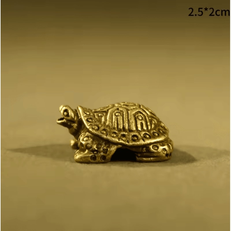 Vintage Copper Turtle Figurine Feng Shui Brass Tortoise Ornament For Desk Tea Pet Home Decor 7