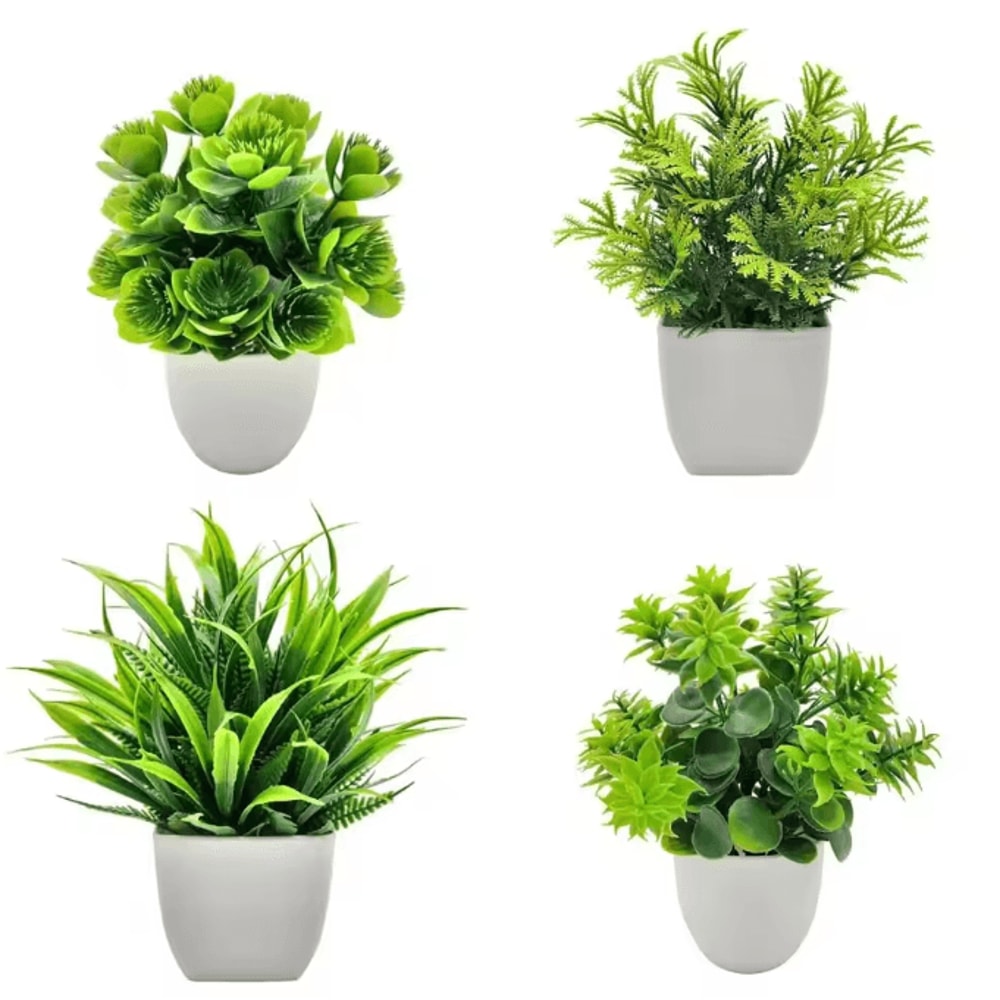 Mini Artificial Potted Plant Bonsai Decorative Fake Flower Tabletop Ornament For Home And Office De 1