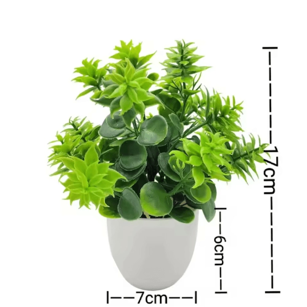 Mini Artificial Potted Plant Bonsai Decorative Fake Flower Tabletop Ornament For Home And Office De 2