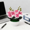 Artificial Butterfly Orchid Potted Plant Set Realistic Faux Flower Tabletop Decor For Home And Gift 2
