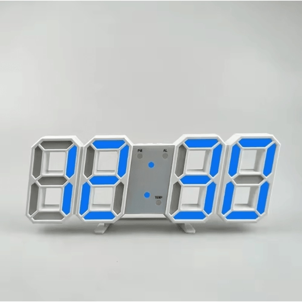 3D LED Digital Wall Clock Alarm Time Date Temperature Display Modern Desk And Wall Clock 9