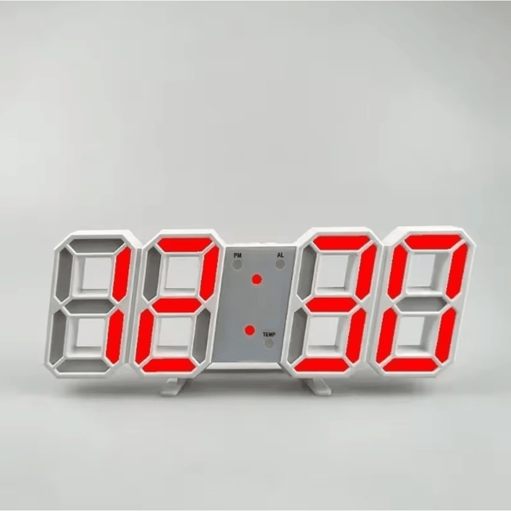 3D LED Digital Wall Clock Alarm Time Date Temperature Display Modern Desk And Wall Clock 12