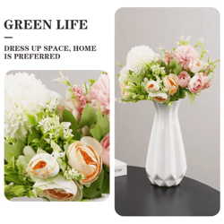 artificial dahlia bouquet realistic faux flower arrangement for valentines day home table decor