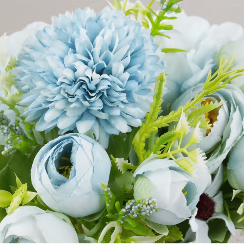 Artificial Dahlia Bouquet Realistic Faux Flower Arrangement For Valentines Day Home Table Decor 2