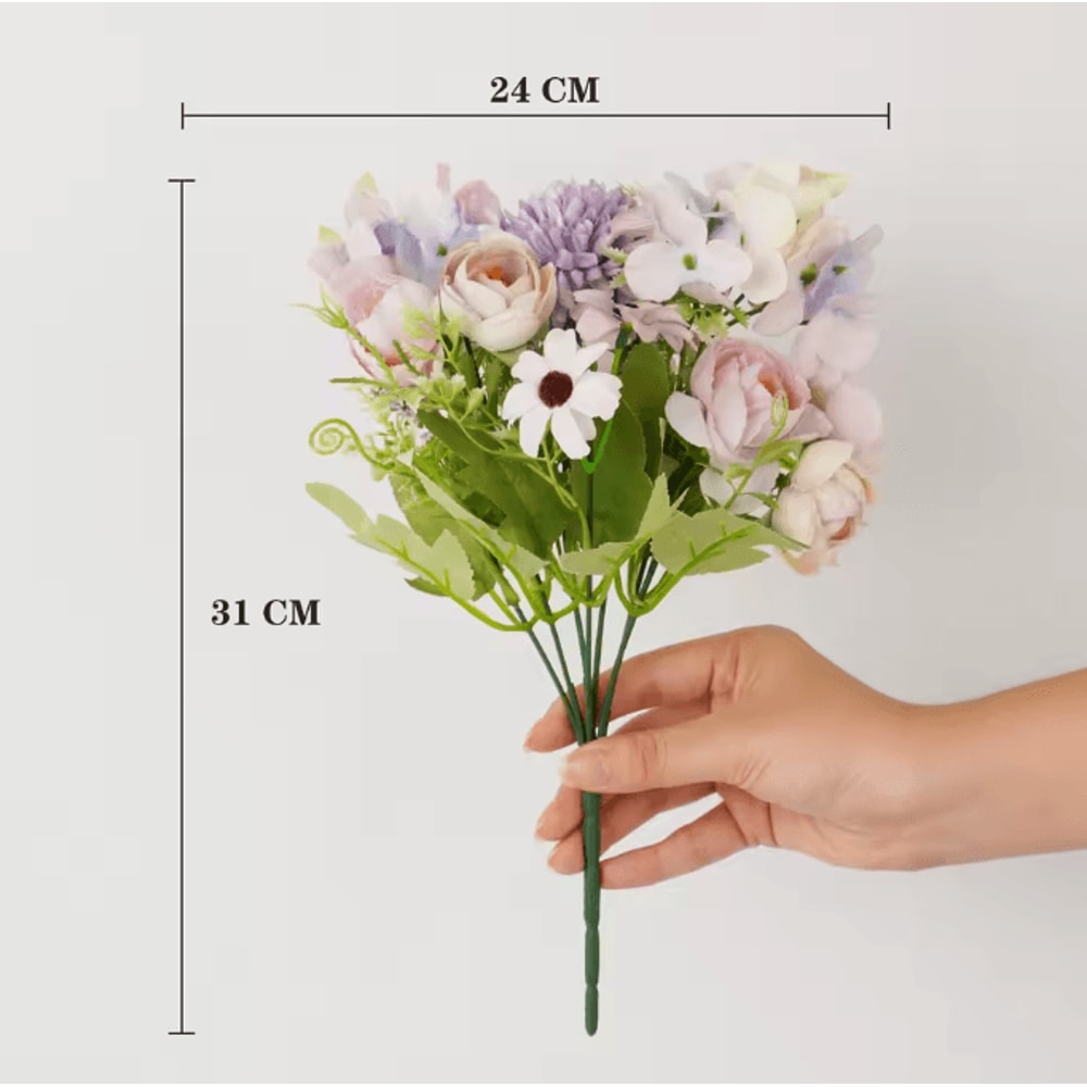 Artificial Dahlia Bouquet Realistic Faux Flower Arrangement For Valentines Day Home Table Decor 3