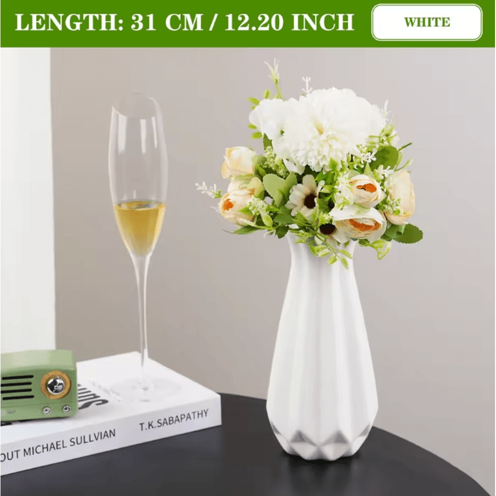 Artificial Dahlia Bouquet Realistic Faux Flower Arrangement For Valentines Day Home Table Decor 4