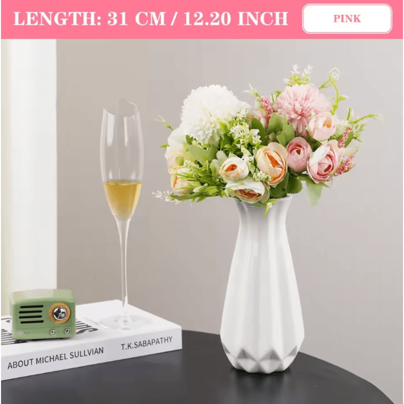 Artificial Dahlia Bouquet Realistic Faux Flower Arrangement For Valentines Day Home Table Decor 5