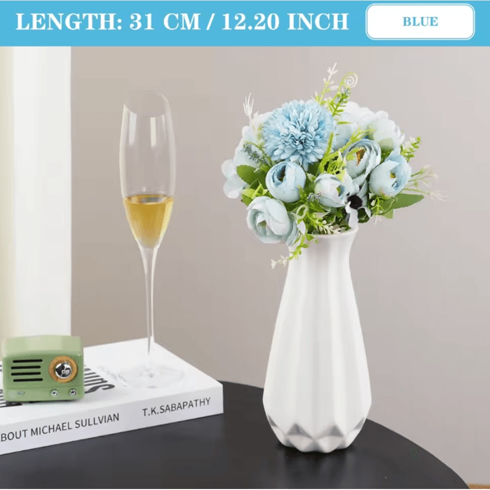 Artificial Dahlia Bouquet Realistic Faux Flower Arrangement For Valentines Day Home Table Decor 6