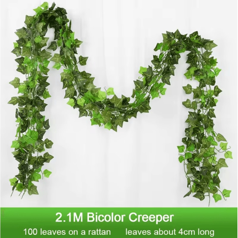 21M Artificial Ivy Garland Silk Hanging Vine Greenery Wall Decor For Home Wedding Party Garden Deco 8