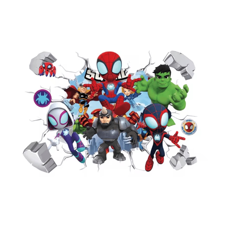 Spiderman Wall Stickers Superhero PVC Cartoon Wall Decals For Kids Bedroom Playroom Decor 6