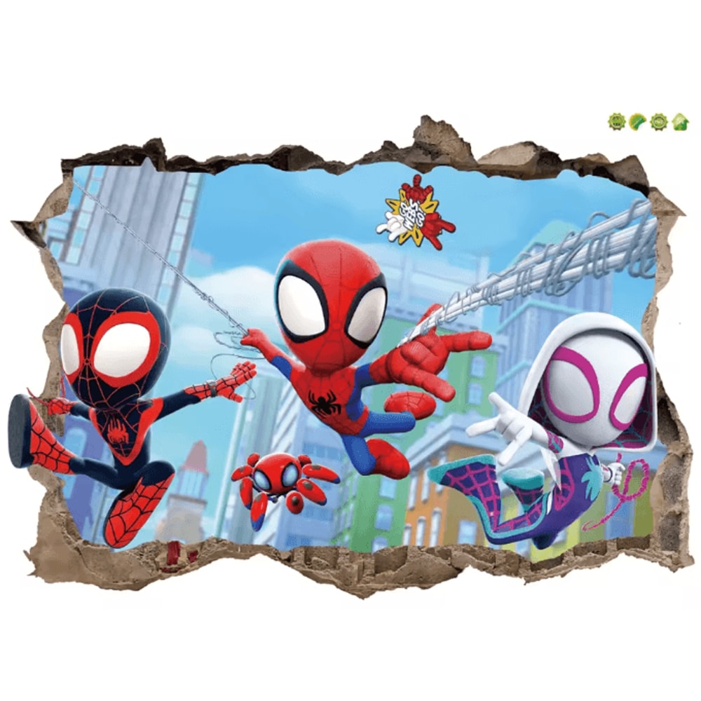 Spiderman Wall Stickers Superhero PVC Cartoon Wall Decals For Kids Bedroom Playroom Decor 7