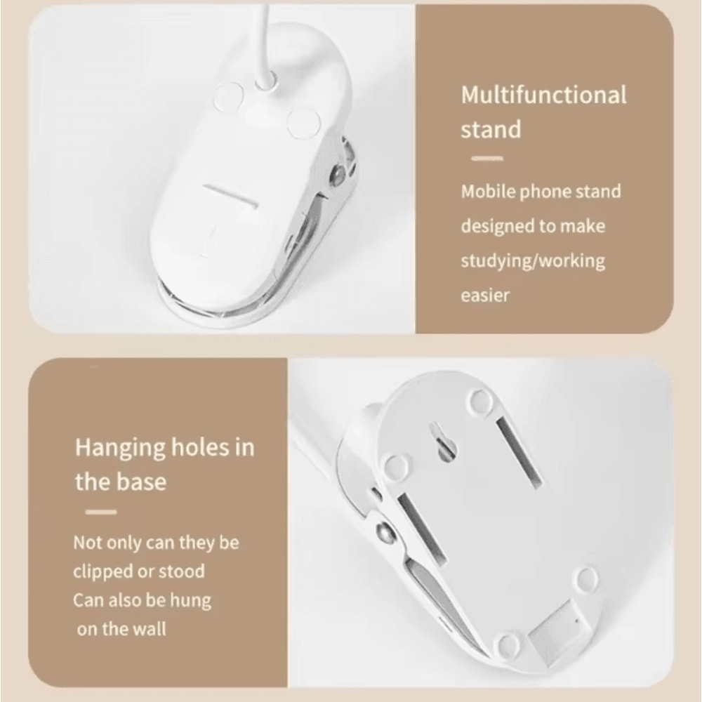 Foldable LED Desk Lamp Rechargeable Mini Table Light With Touch Dimming 3 Modes Eye Protection Stud 4