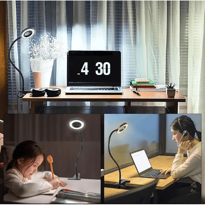 USB Clamp Desk Lamp LED Reading Light With 3 Modes 10 Brightness Levels Flexible Gooseneck Clip Lam 4