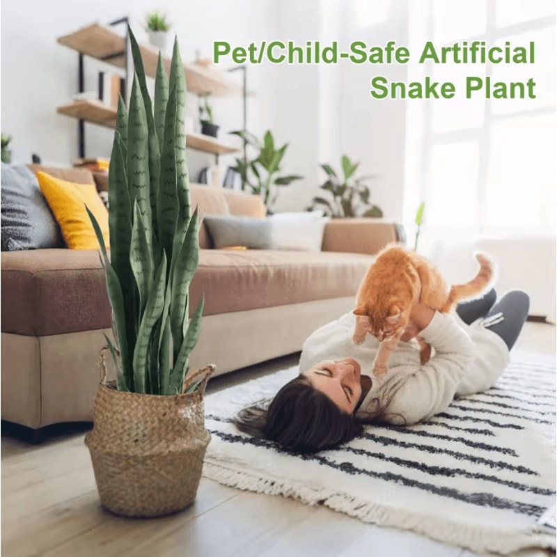 3FT Artificial Snake Plant 2Pack Realistic Faux Agave Potted Plant For Indoor Outdoor Home Office D 1