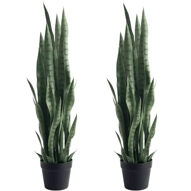 3FT Artificial Snake Plant 2Pack Realistic Faux Agave Potted Plant For Indoor Outdoor Home Office D 3