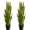 3FT Artificial Snake Plant 2Pack Realistic Faux Agave Potted Plant For Indoor Outdoor Home Office D 4