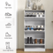 Wooden Shoe Storage Cabinet With 3 Flip Drawers Entryway Organizer With Adjustable Shelves Hidden S 0