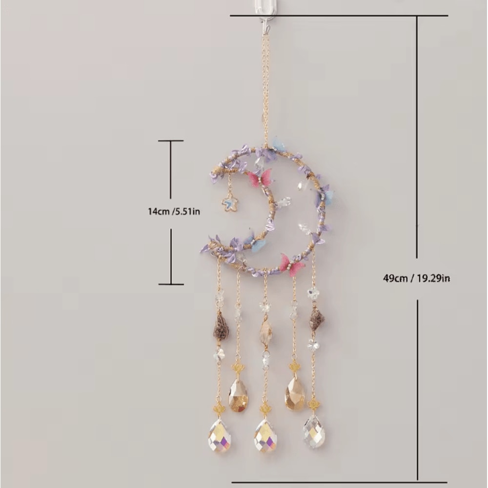 Crystal Suncatcher Wind Chime Dream Catcher Prism Rainbow Light Catcher Hanging Decor For Home Bedr 3