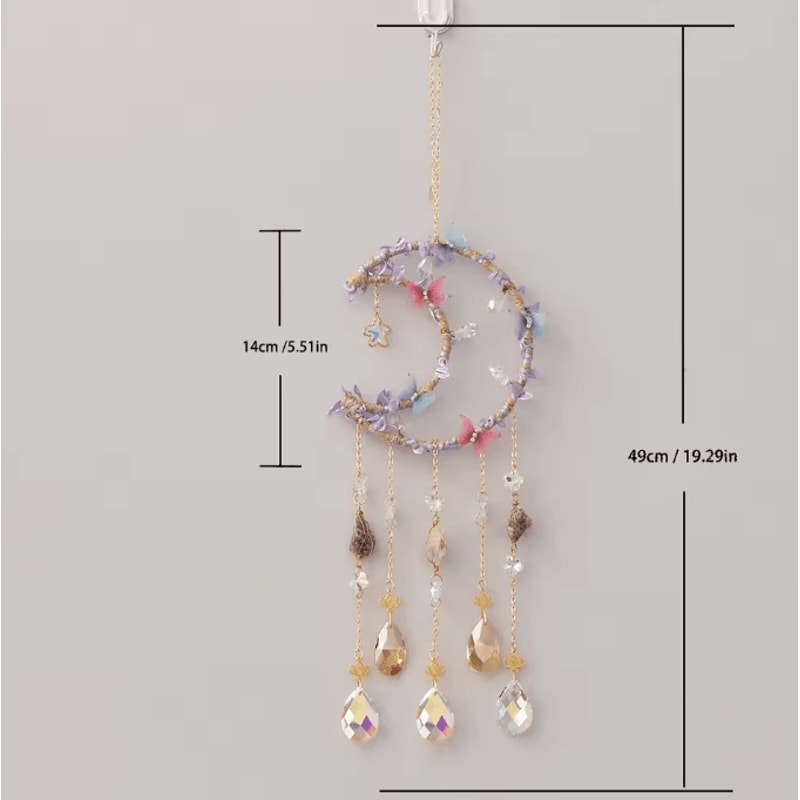 Crystal Suncatcher Wind Chime Dream Catcher Prism Rainbow Light Catcher Hanging Decor For Home Bedr 3