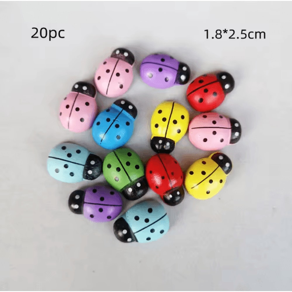 Large Wooden Ladybug Garden Decor Mini Fairy Garden Insect Craft DIY Accessory For Home Outdoor Dec 9